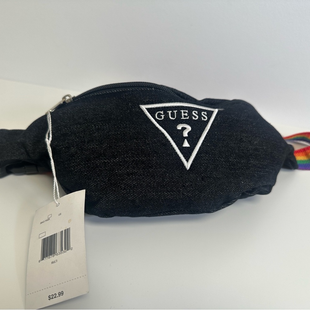 Guess Black Denim Fanny Pack